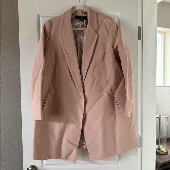 NWT Zara Women’s Light Pink Nude Double Breasted Textured Coat - Picture 8 of 16